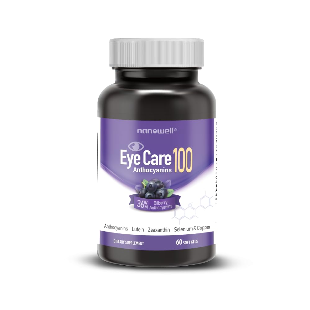 NANOWELL EyeCare Anthocyanins 100 bottle label