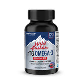 NANOWELL Wild Alaskan Omega-3 Fish Oil bottle with 120 softgels label front