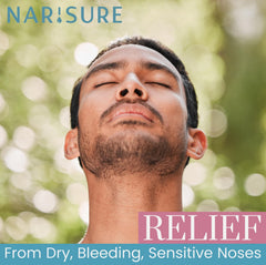 Vitamin E enriched Narisure formula supports moisture for dry nasal passages.