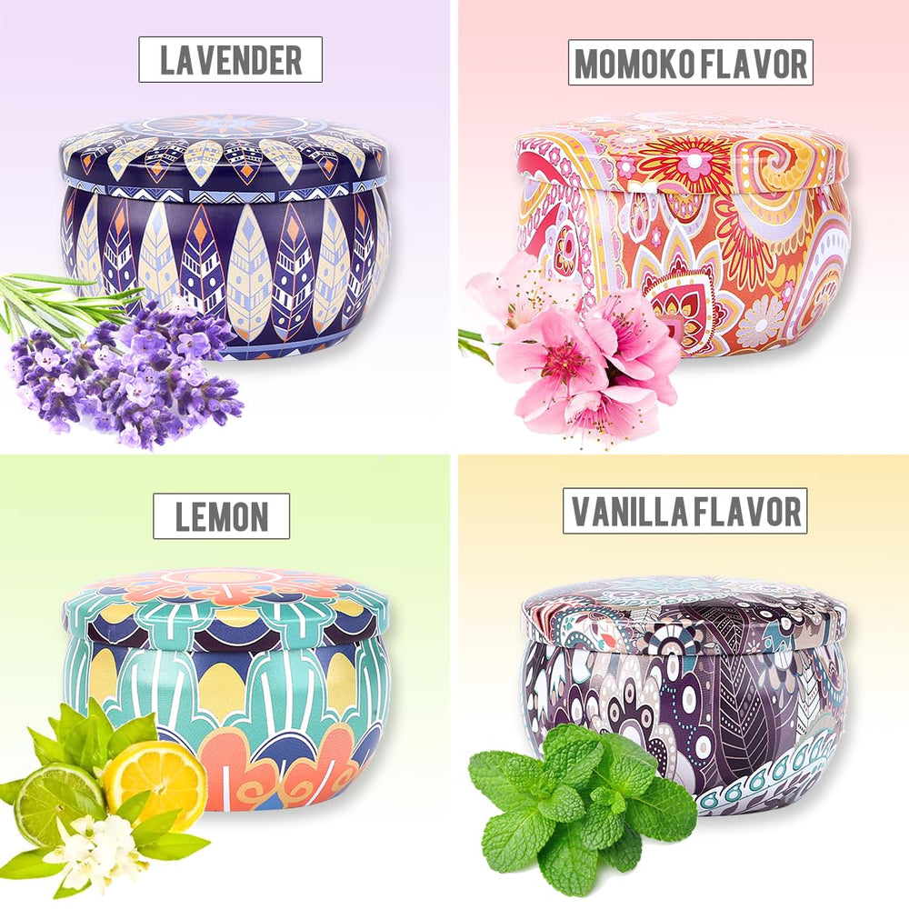 Naruning 4Pack Aromatherapy Candles Lemon — zesty scent enhances focus and energizes morning routines.