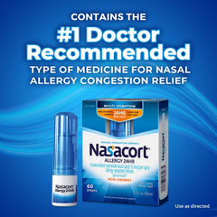 Nasacort 24HR spray with NO scent supports nose-friendly use.