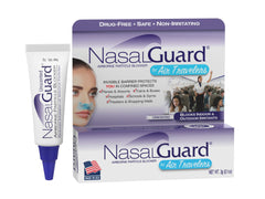 NasalGuard nasal gel tube close-up showing portable airborne protection.
