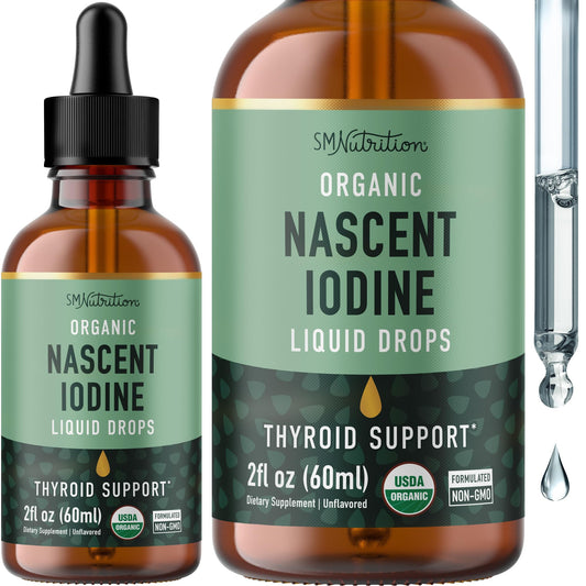 Nascent Iodine Organic Liquid Drops bottle with amber glass