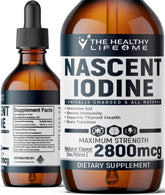 Front view of Nascent Iodine 2oz bottle with clear liquid