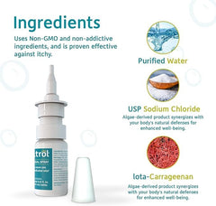Nasitrol nasal spray nozzle closeup showcases precise spraying for quick relief.