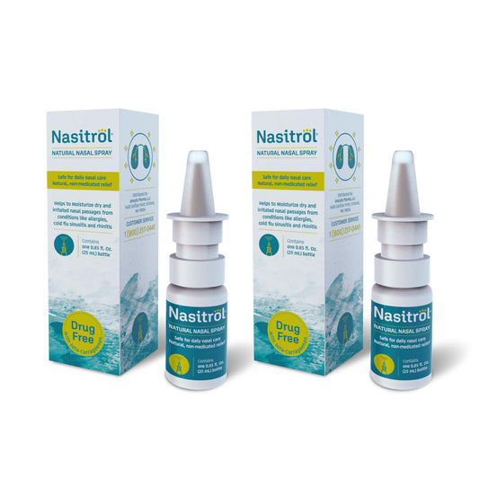Nasitrol natural nasal spray bottle front for everyday nasal care and easy use.