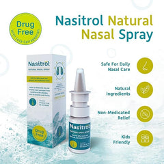 Nasitrol saline nasal care mist usage demonstrates gentle cleansing and moisturization.
