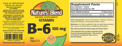 Close-up of NAT B Vitamin B-6 TB 100MG tablet
