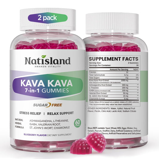 NATISLAND Kava Kava Gummies bottle with front label
