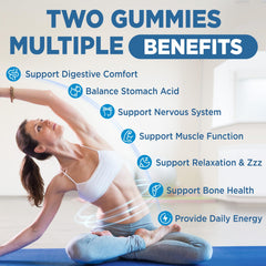 Gummies on white background showing serving size