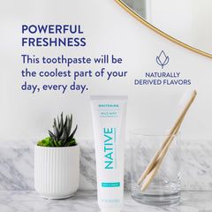 Foam action from Native Wild Mint toothpaste