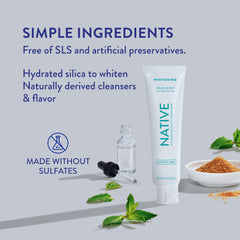 List of ingredients highlighting fluoride-free and sulfate-free
