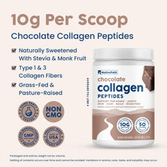 Close-up of chocolate collagen powder texture