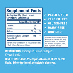 Close up of collagen powder for skin hair and nails