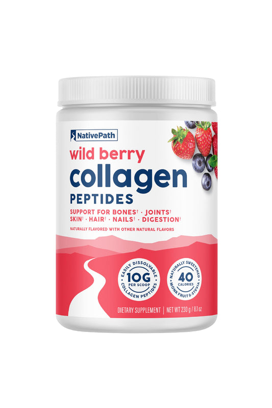 NativePath Wild Berry Collagen Peptides 230g bottle