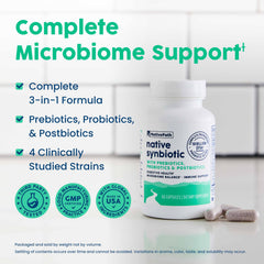 Illustration of multi-strain probiotic matrix with Lactobacillus Acidophilus and Bifidobacteria