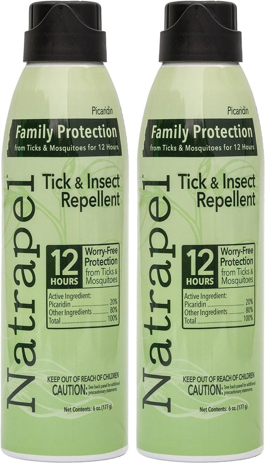 Natrapel Eco-Spray bottle angled for quick, non-greasy application.