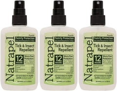 Natrapel tick and insect repellent bottle highlights long-lasting protection for outdoor activities.