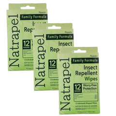 Natrapel tick and insect repellent wipes pack front — long lasting protection for outdoor adventures