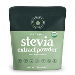 NatriSweet Organic Stevia Powder 4 oz jar front view