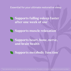Graphic of magnesium glycinate, GABA, and B6 ingredients for Natrol Sleep & Restore