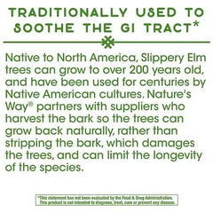 Health product packaging for Slippery Elm Bark 400mg dietary supplement