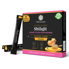 Natruveda Shilajit Honey Sticks for Women – 12 sticks, caramel flavor, 300 mg Shilajit