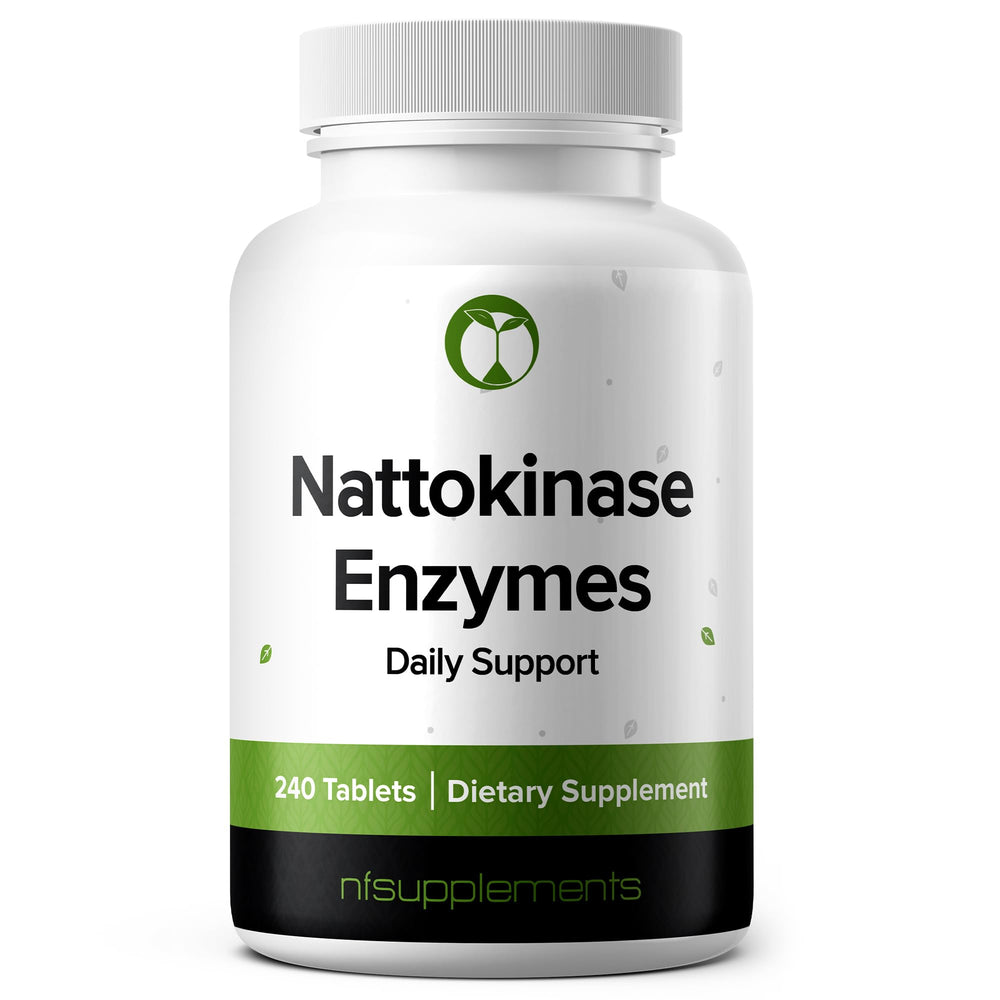 Bottle of Nattokinase Enzymes Supplement with 240 tablets