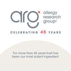 Allergy Research Group branding on product bottle