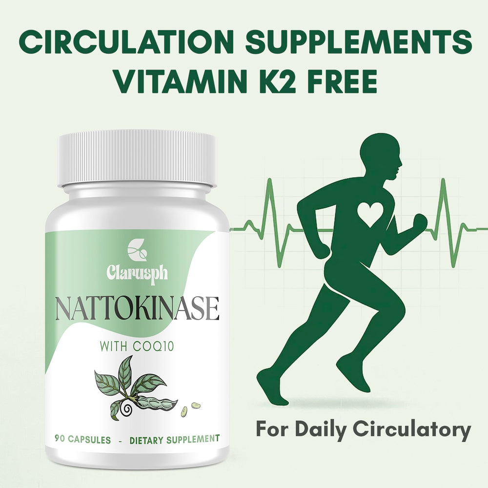 Nattokinase and CoQ10 supplement bottle label