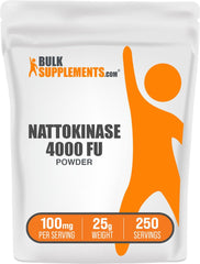 Nattokinase powder 4000 FU label on jar