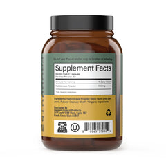 Nattokinase capsules bottle label close-up