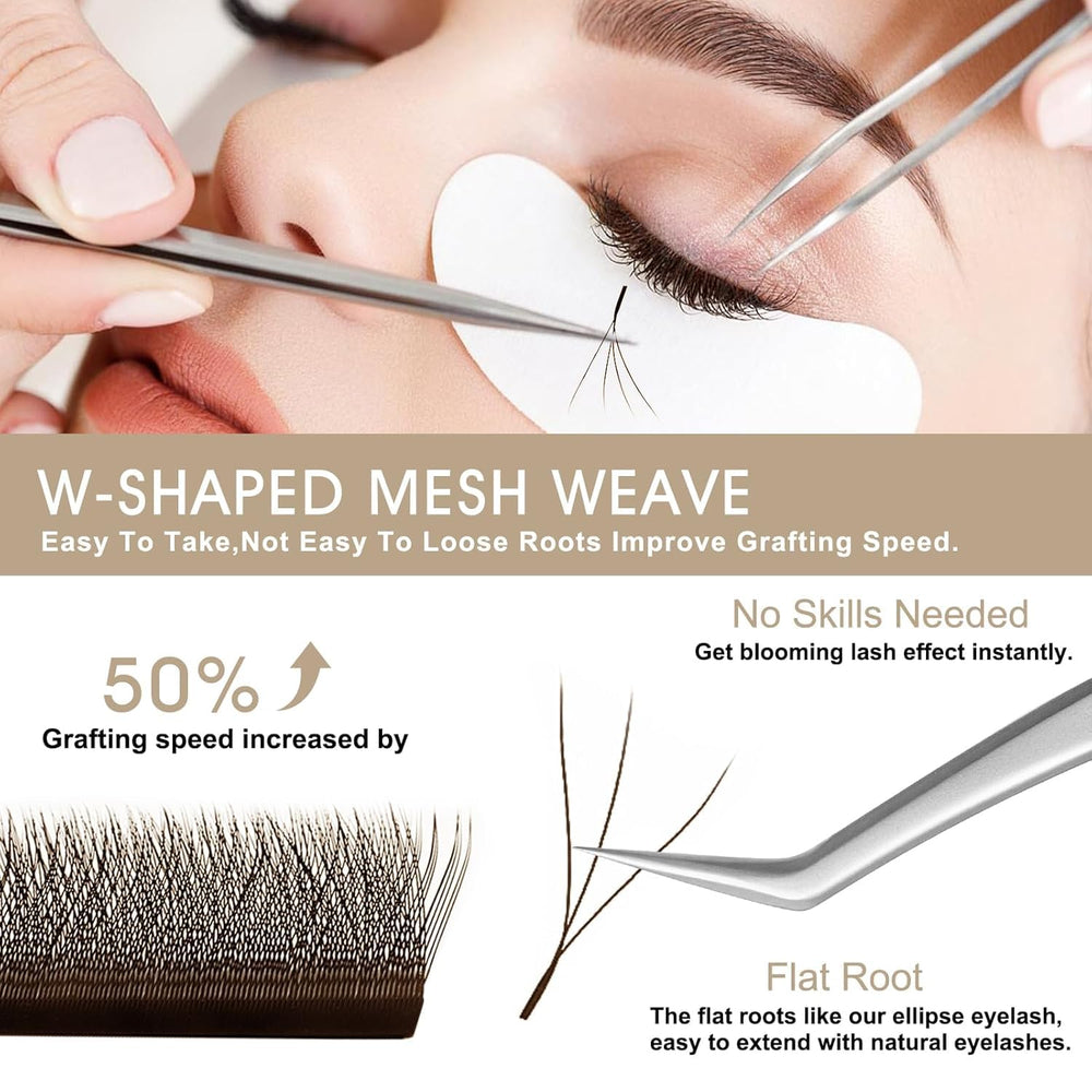 Closeup of NATUHANA brown lash extensions for natural shading