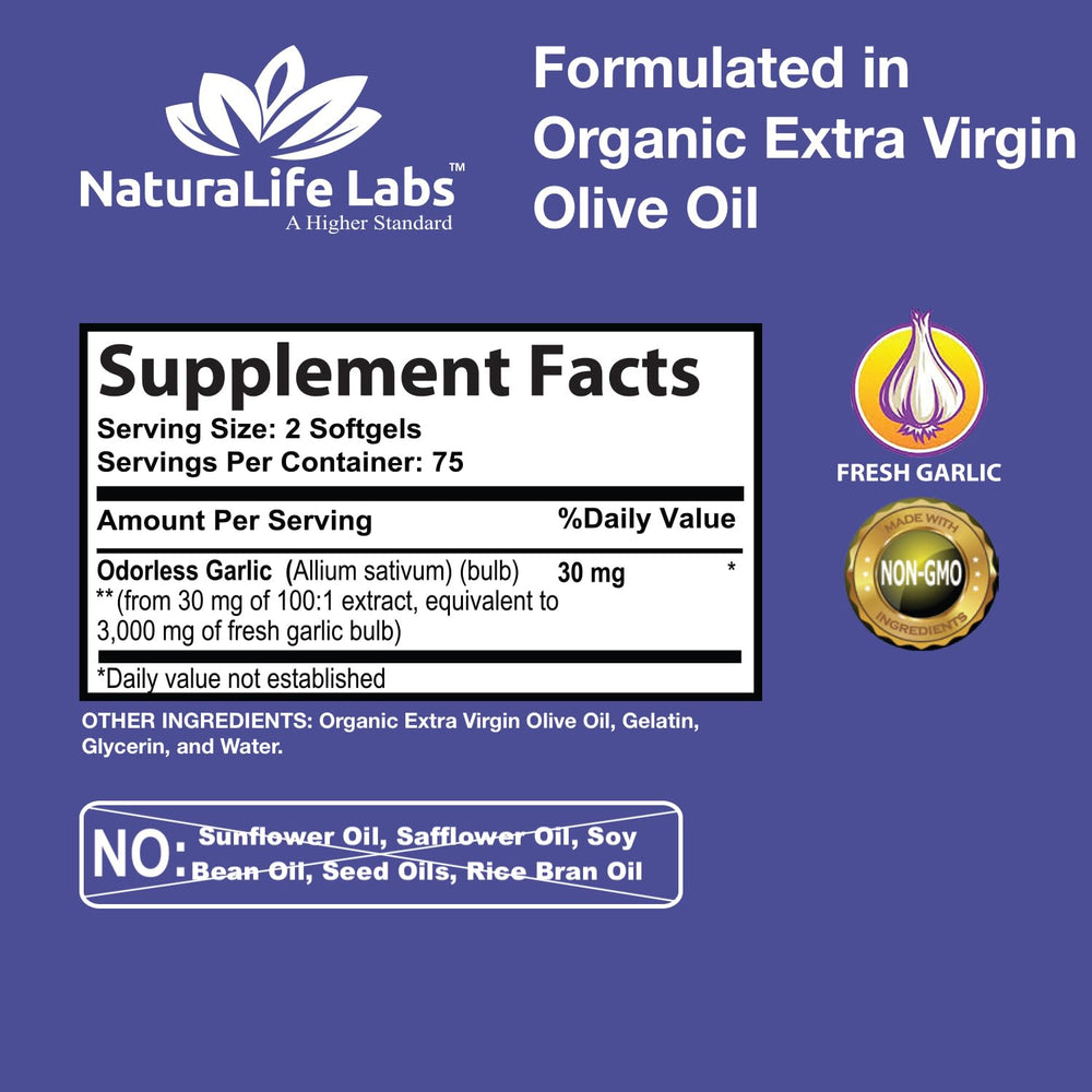 Close-up of Odorless Garlic softgels