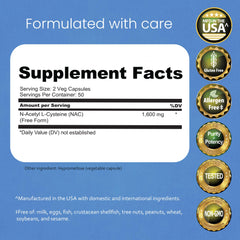 NAC 1600 mg capsules close-up