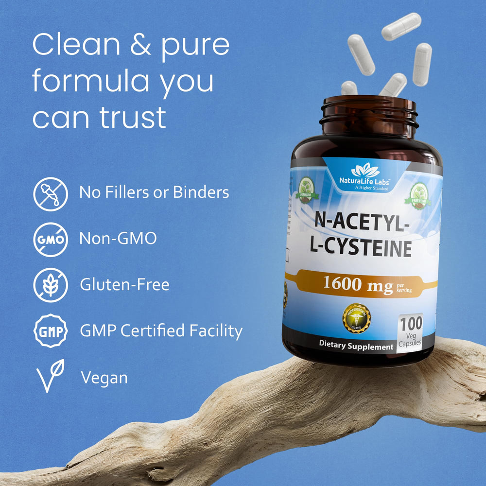 Supplement facts panel of NaturaLife NAC