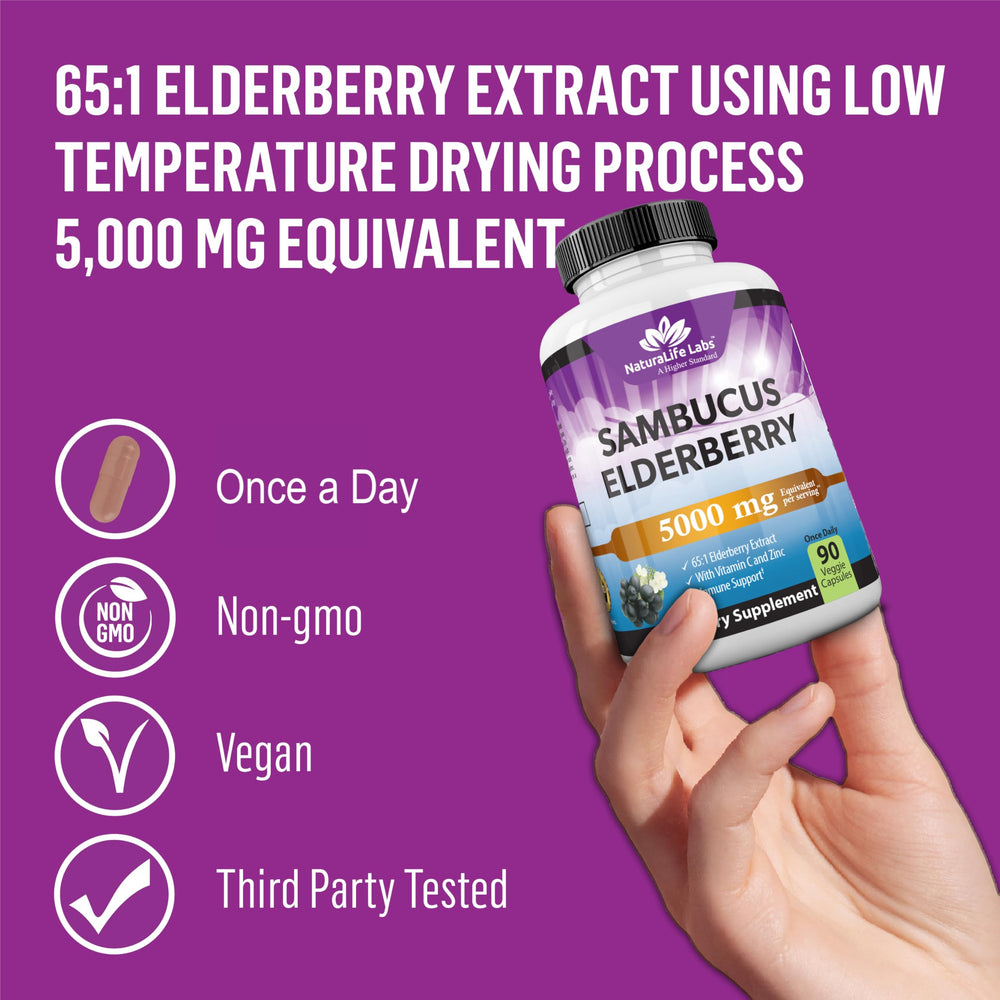 Vitamin C and Zinc boost image for NaturaLife Sambucus Elderberry