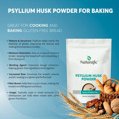Natural psyllium powder used in gluten-free baking