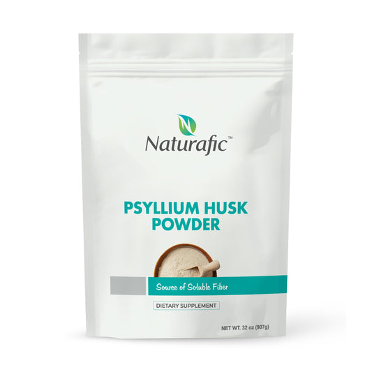 Front view of Naturafic Psyllium Husk Powder Unflavored 32oz package