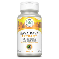Bottle of Natural Balance Kava Kava Root Extract 70mg Kavalactones, 60 Vegetarian Capsules