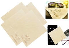 Natural chamois leather cleaning cloths in small 4-pack