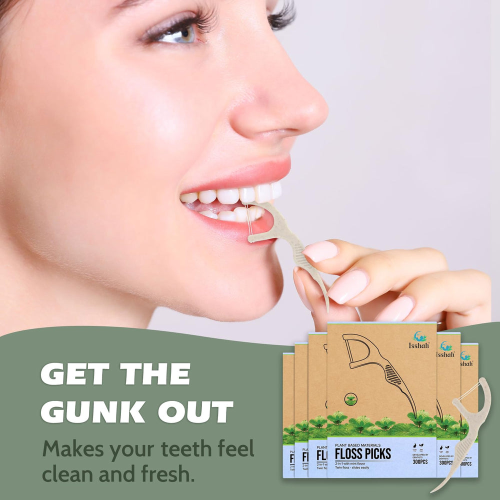 Dental floss picks suitable for adults and children – mint