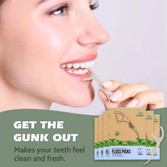 Dental floss picks suitable for adults and children – mint