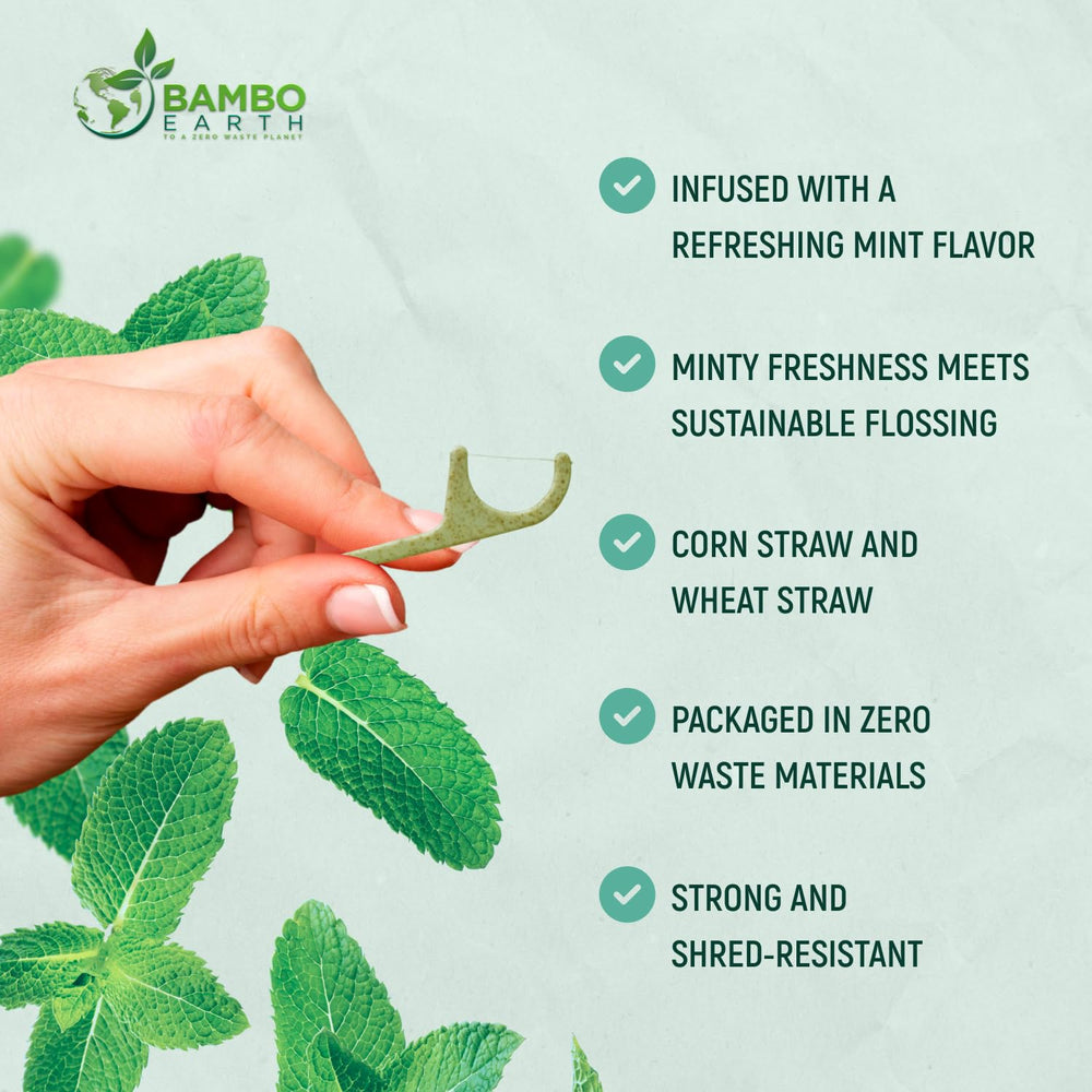 Cruelty-free vegan dental floss picks with BPA-free handle
