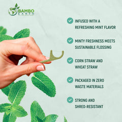 Cruelty-free vegan dental floss picks with BPA-free handle
