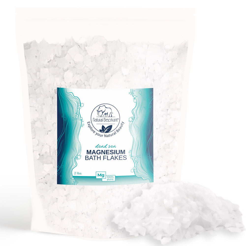 Natural Elephant Dead Sea bath flakes bottle for fragrance-free magnesium soak