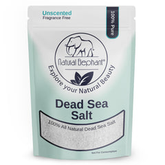 Natural Elephant Dead Sea Salt 2 lb bag with coarse grains for a nourishing soak.