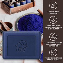 Natural Elephant Nila bar soap olive oil texture swatch for gentle everyday cleansing