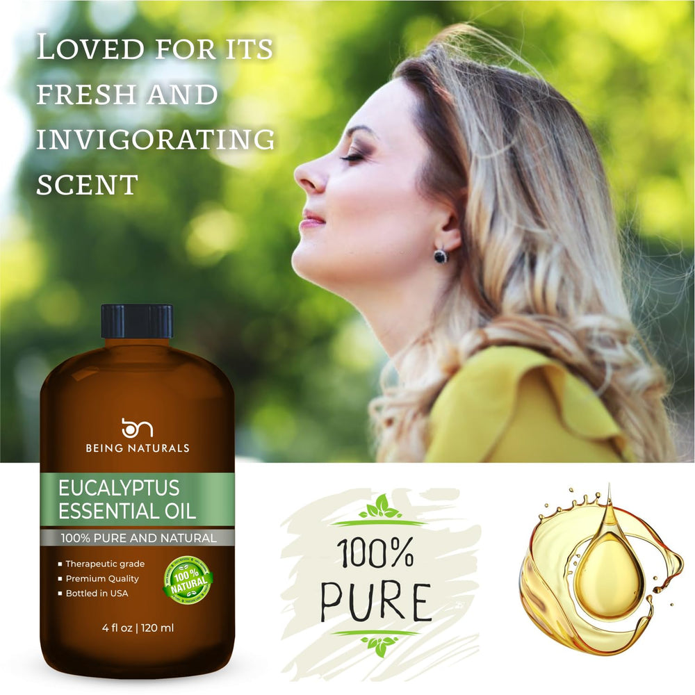Natural eucalyptus oil in large bottle for home use