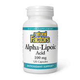 Natural Factors Alpha-Lipoic Acid bottle with 100 mg, 120 capsules